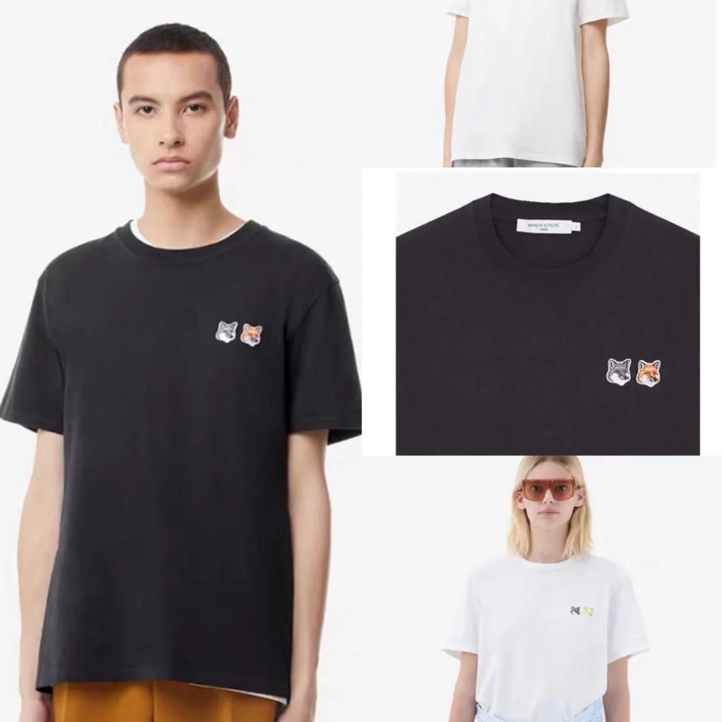 Maison Kitsune 小狐狸🦊 DOUBLE FOX HEAD PATCH CLASSIC TEE-SHIRT-4