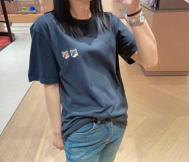 Maison Kitsune 小狐狸🦊 DOUBLE FOX HEAD PATCH CLASSIC TEE-SHIRT-5