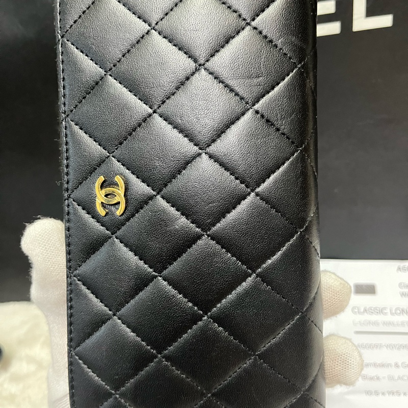 Chanel經典黑金拉鍊長夾-33