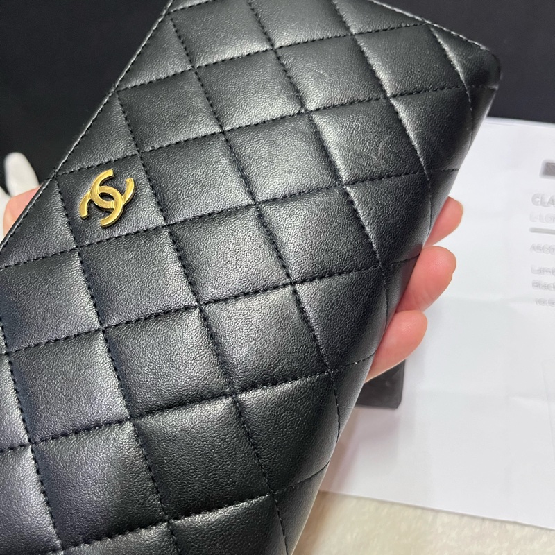 Chanel經典黑金拉鍊長夾-34