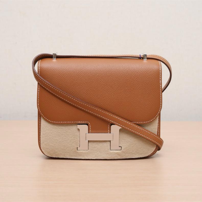 HERMES(愛馬仕) Constance 康康 19 37金棕色 Epsom皮 Z刻 銀扣-0