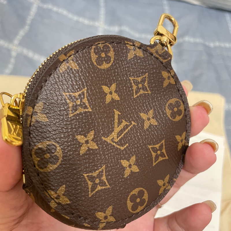 LOUIS VUITTON經典老花 圓型拉鍊零錢包 圓餅包-2