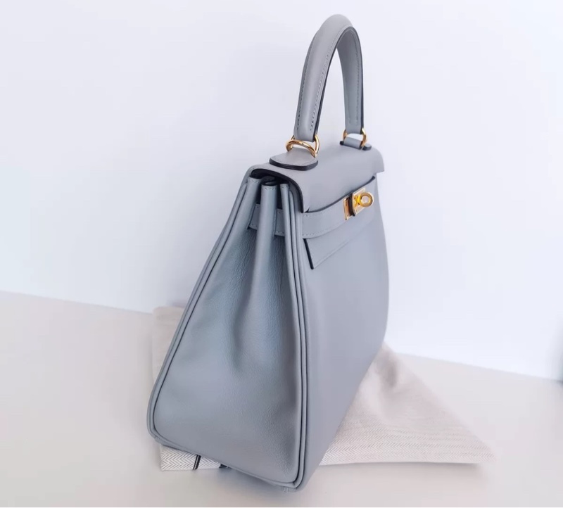 愛馬仕kelly28 冰川藍 金扣 stamp Z-2