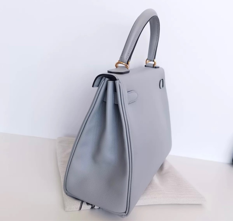 愛馬仕kelly28 冰川藍 金扣 stamp Z-5