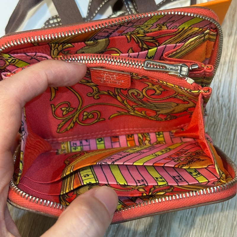 小巧卻好裝❤️ 美麗的玫瑰粉 愛馬仕hermes絲巾短夾🌺桃粉-6