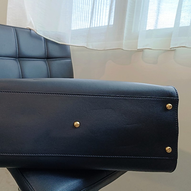 FENDI 芬迪 躲貓貓 peekaboo 黑色 金扣 手提包 肩背包-9