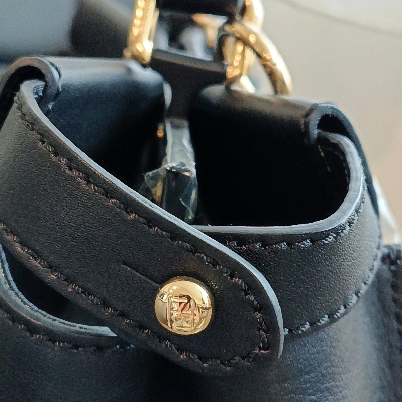 FENDI 芬迪 躲貓貓 peekaboo 黑色 金扣 手提包 肩背包-15