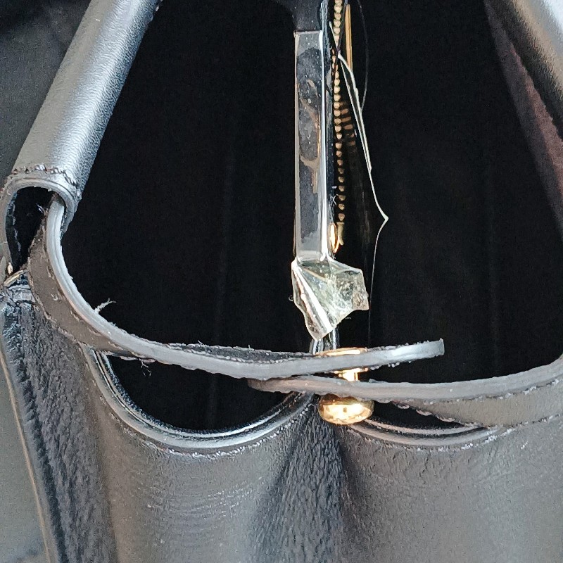 FENDI 芬迪 躲貓貓 peekaboo 黑色 金扣 手提包 肩背包-17