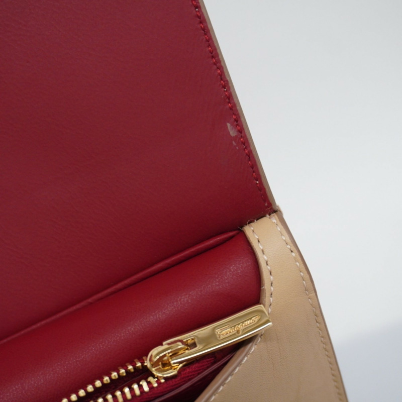 Salvatore Ferragamo 手袋 Gancini 皮革米色女式-5