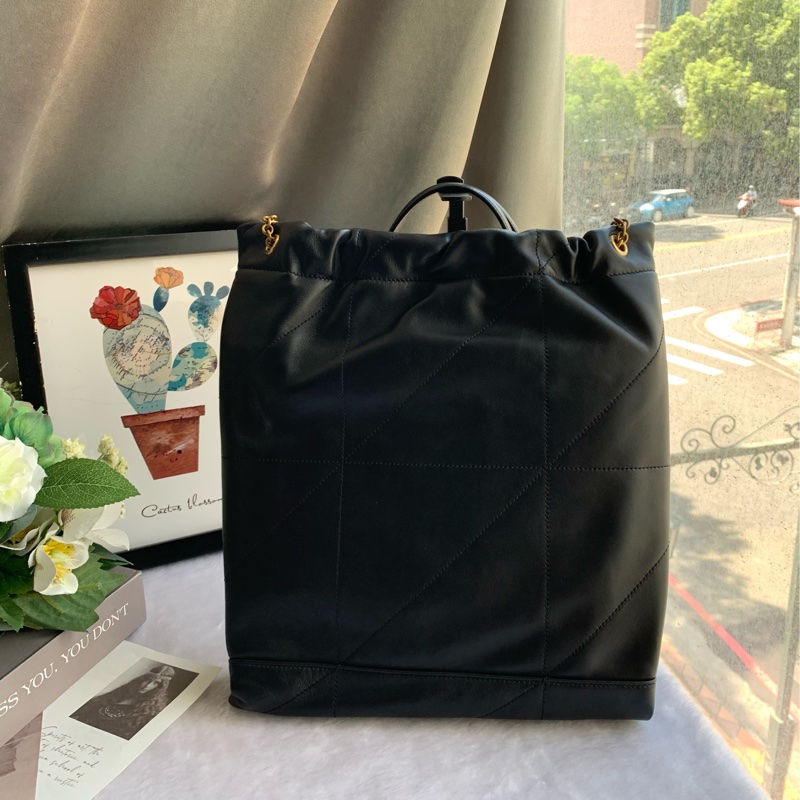 YSL Jamie 4.3 菱格紋小羊皮附小袋肩背包(黑色)-3