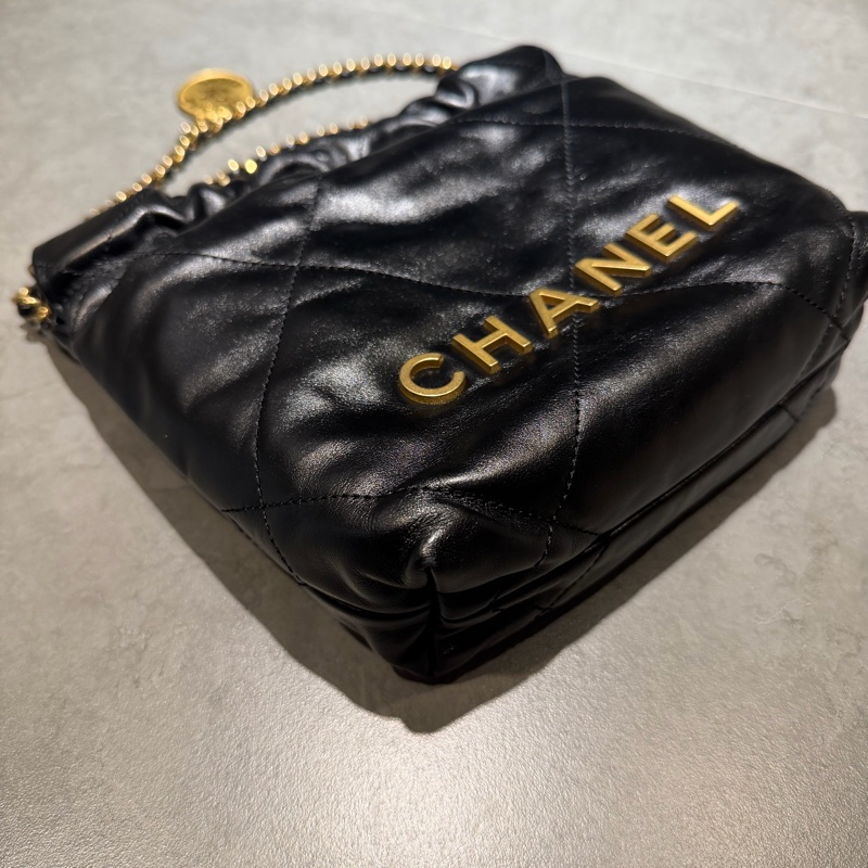♡ CHANEL 香奈兒 爆款迷你22 經典黑金-8