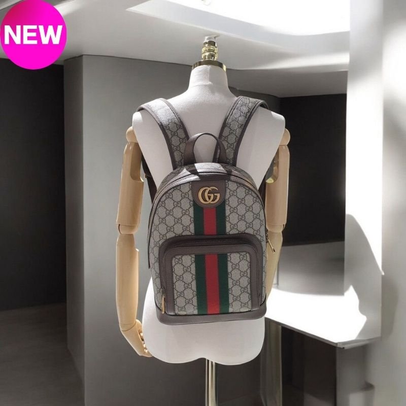 🌸2025春夏新品🌸Gucci 547965 GG Supreme Ophidia 小款帆布後背包-0