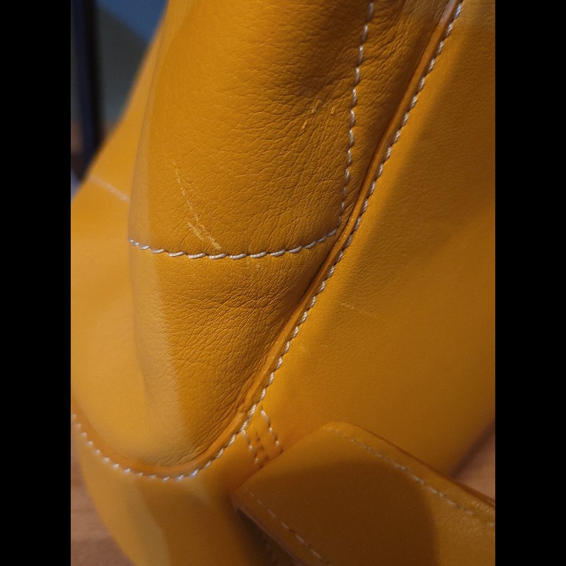 Loewe鮮亮黃 小牛皮 後背包 極新-10