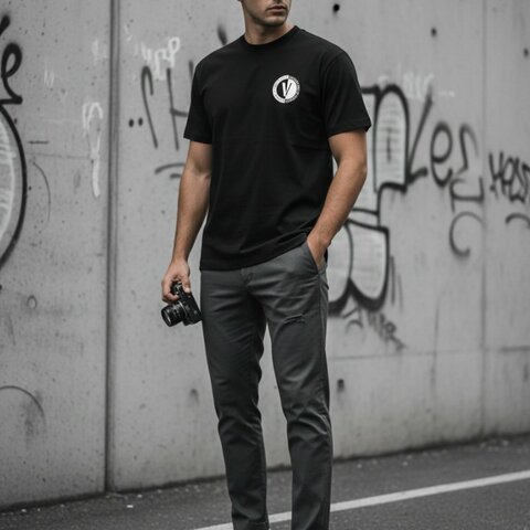 🤣 雙11到了,我的理智正式下線 💸【VERSACE-凡賽斯】胸口小LOGO設計T恤 黑