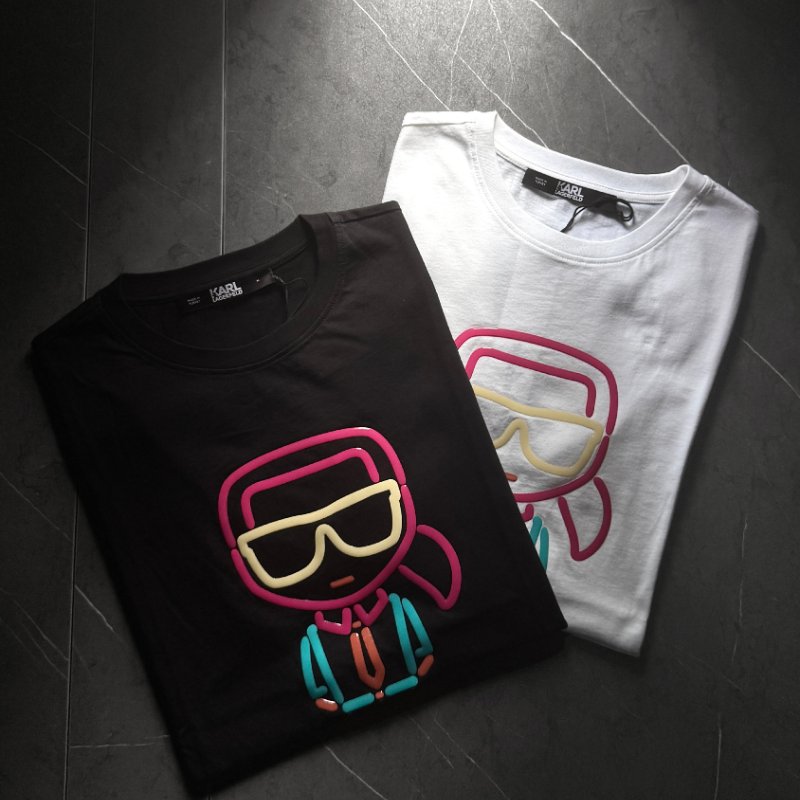 🎁 雙11選禮不煩惱，超值心意一次到【KARL LAGERFELD 卡爾老佛爺】彩色果凍立體LOGO 白色T恤-2