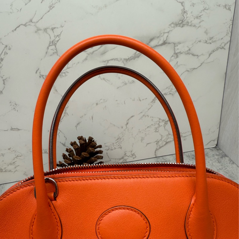 🧡✨Hermes 愛馬仕|Bolide 27 橘色小包子 保齡球包 X刻✨🧡-7