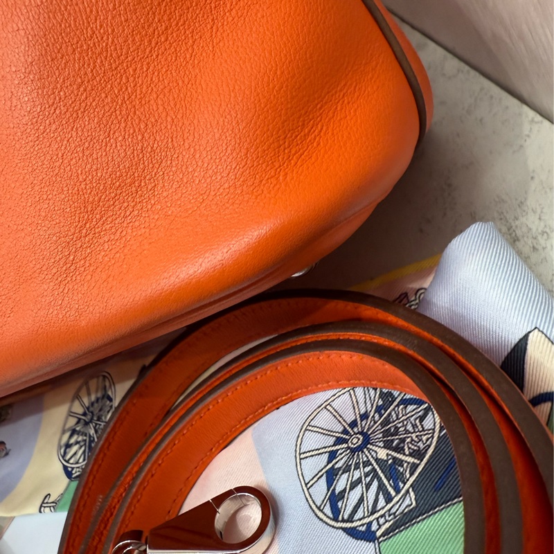 🧡✨Hermes 愛馬仕|Bolide 27 橘色小包子 保齡球包 X刻✨🧡-23