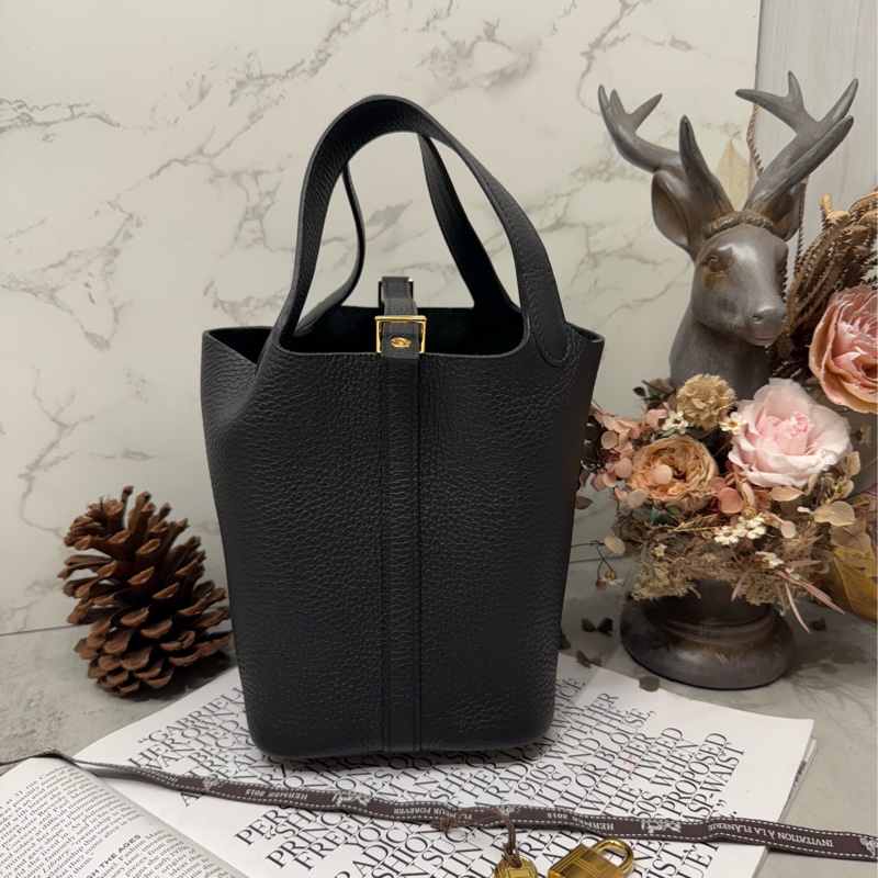 🖤✨Hermès 愛馬仕｜Picotin 18 菜籃子 黑金 高級精緻入門 全新全配 W刻 2024✨🖤-0