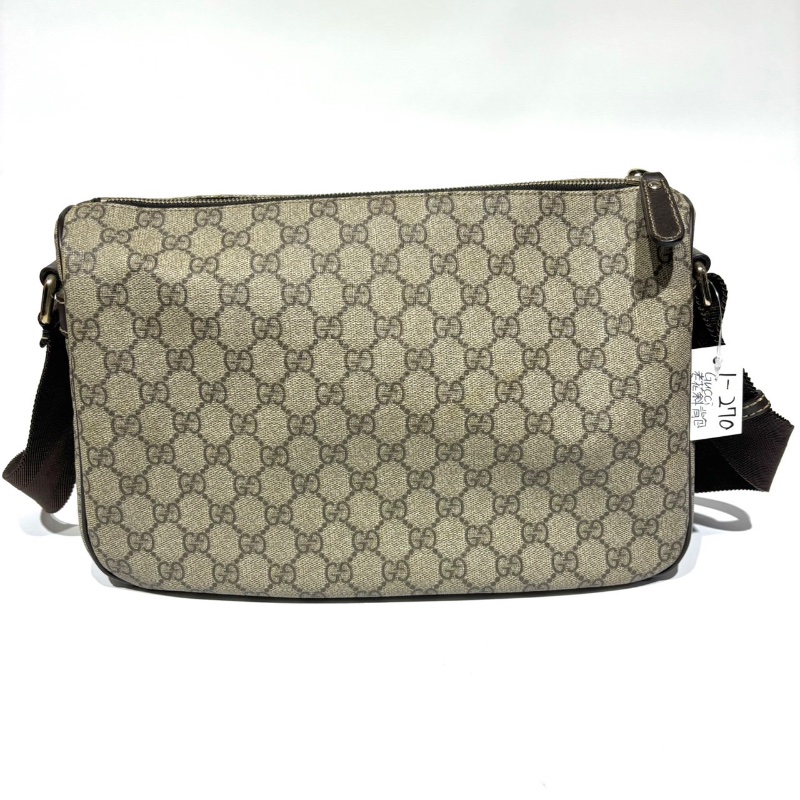 【美收精品】GUCCI 古馳 烏木色 塗層帆布 斜肩包 1-270-1