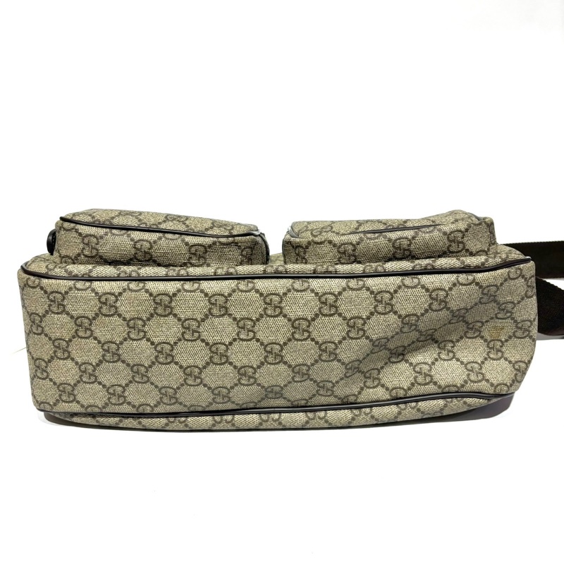 【美收精品】GUCCI 古馳 烏木色 塗層帆布 斜肩包 1-270-4