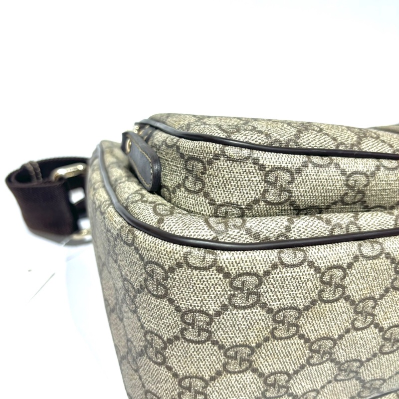 【美收精品】GUCCI 古馳 烏木色 塗層帆布 斜肩包 1-270-5