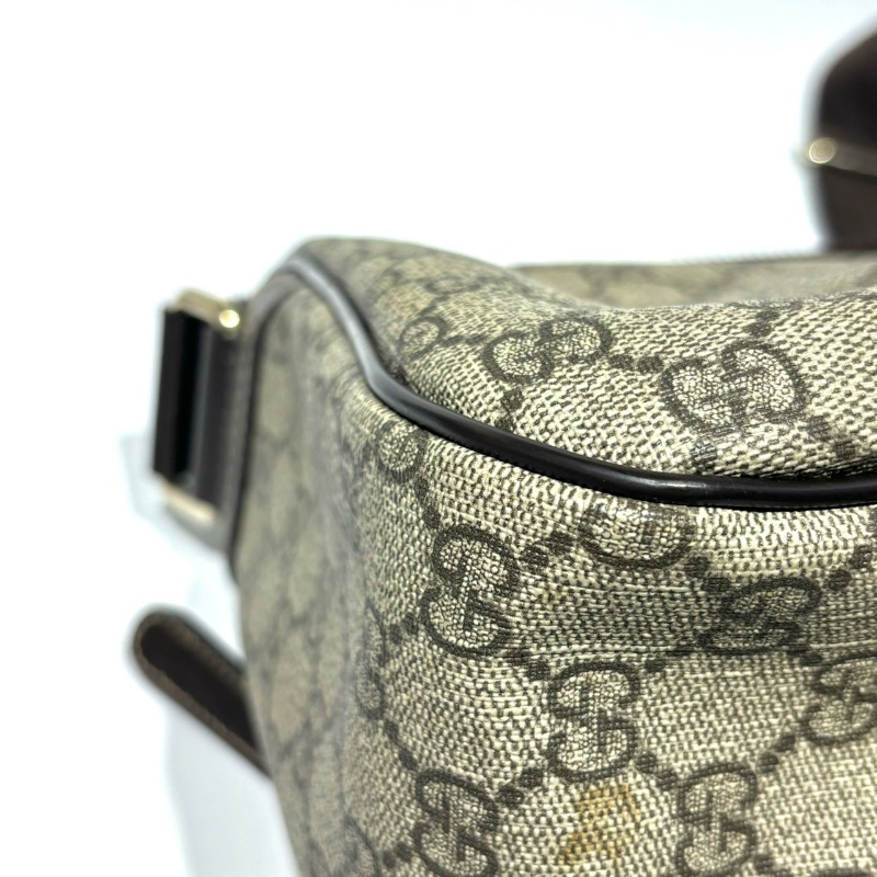 【美收精品】GUCCI 古馳 烏木色 塗層帆布 斜肩包 1-270-7