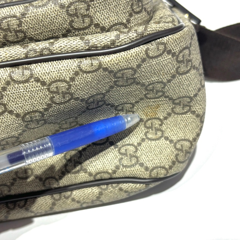 【美收精品】GUCCI 古馳 烏木色 塗層帆布 斜肩包 1-270-12