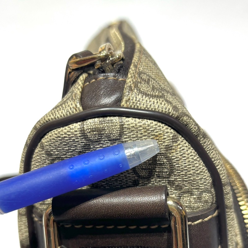 【美收精品】GUCCI 古馳 烏木色 塗層帆布 斜肩包 1-270-13