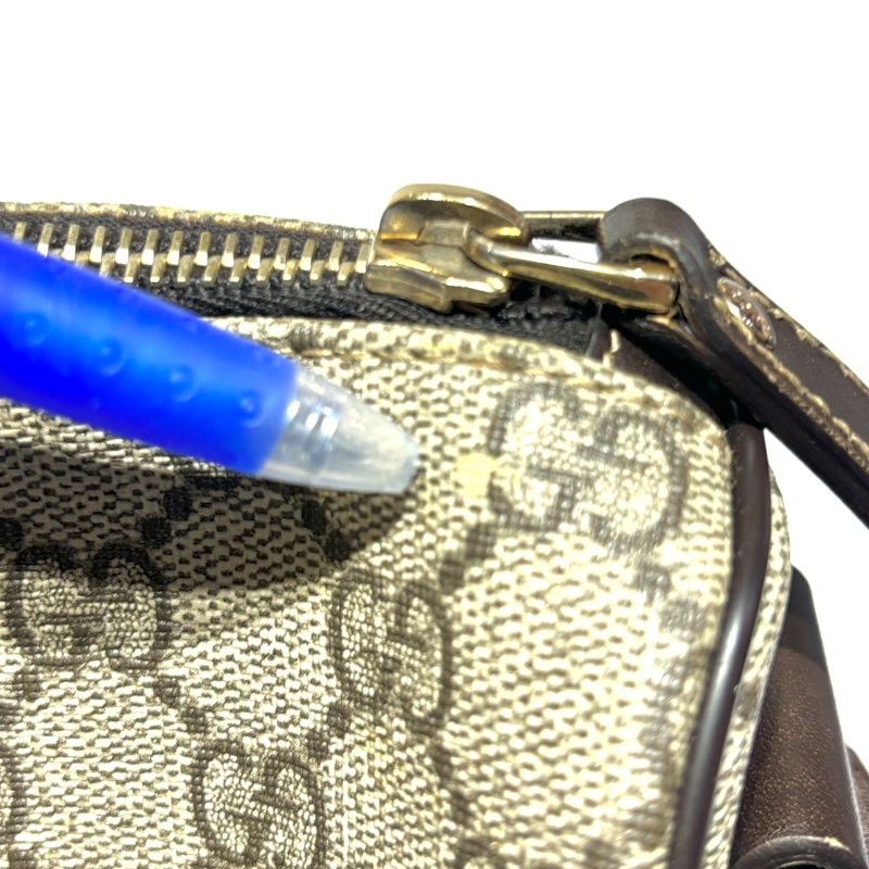 【美收精品】GUCCI 古馳 烏木色 塗層帆布 斜肩包 1-270-14