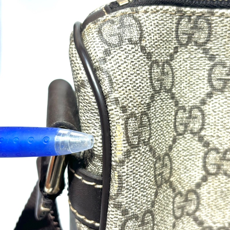 【美收精品】GUCCI 古馳 烏木色 塗層帆布 斜肩包 1-270-16