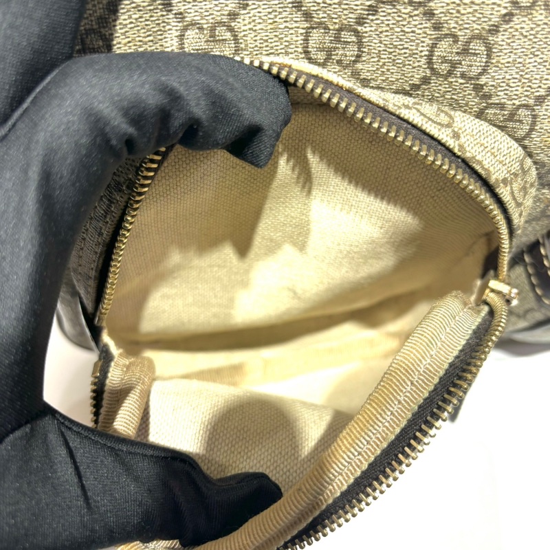 【美收精品】GUCCI 古馳 烏木色 塗層帆布 斜肩包 1-270-23