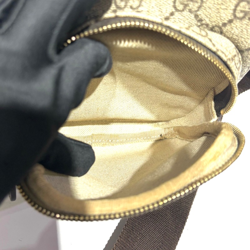 【美收精品】GUCCI 古馳 烏木色 塗層帆布 斜肩包 1-270-24