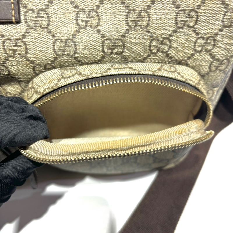 【美收精品】GUCCI 古馳 烏木色 塗層帆布 斜肩包 1-270-25