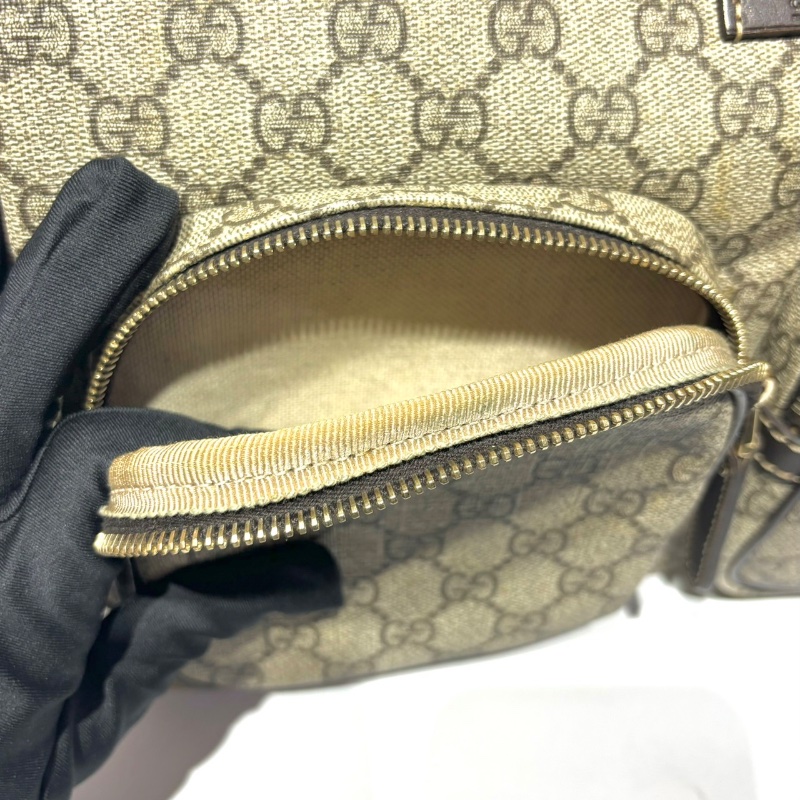 【美收精品】GUCCI 古馳 烏木色 塗層帆布 斜肩包 1-270-26