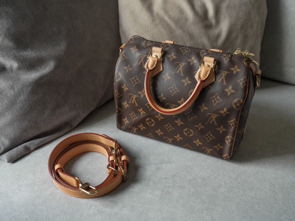 LV Speedy Bandoulière 25 蔡依林同款肩帶版 大全配-0