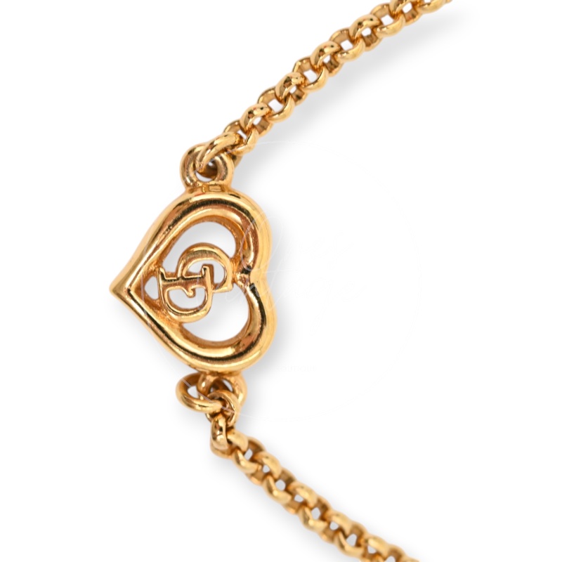 [Pre-owned] Christian Dior Heart CD Link Bracelet-3