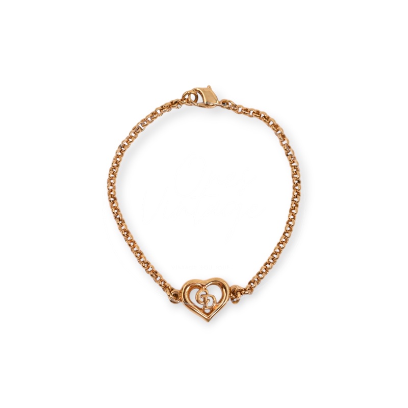 [Pre-owned] Christian Dior Heart CD Link Bracelet-6