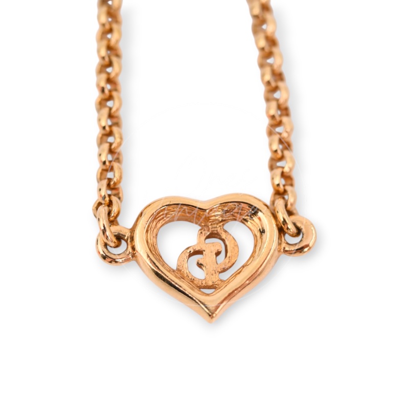 [Pre-owned] Christian Dior Heart CD Link Bracelet-9