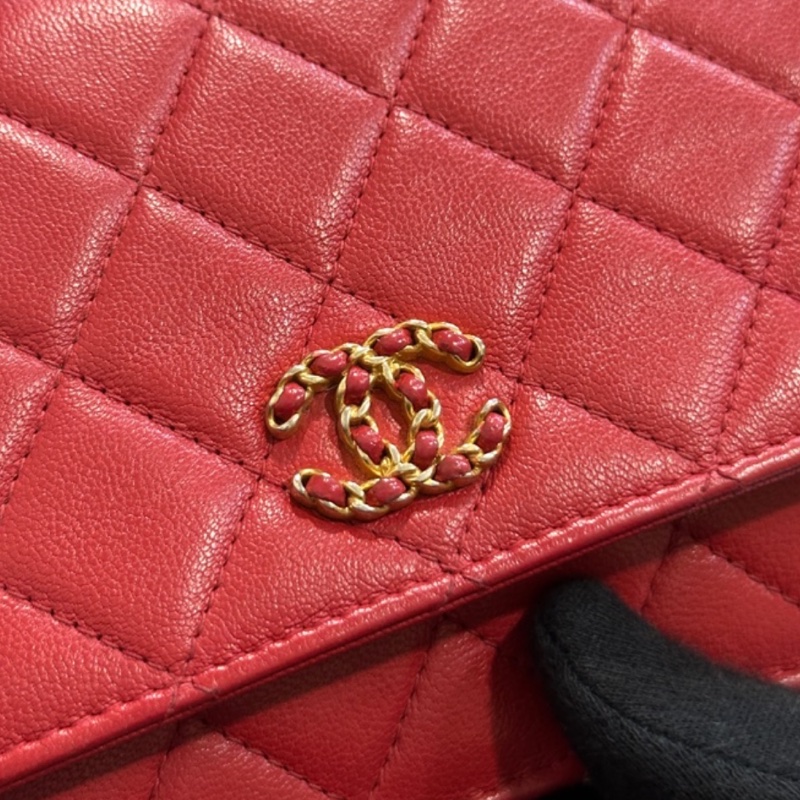 Chanel Woc 19系列紅色羊皮斜背包🔥配件齊🈶購證🔥-6