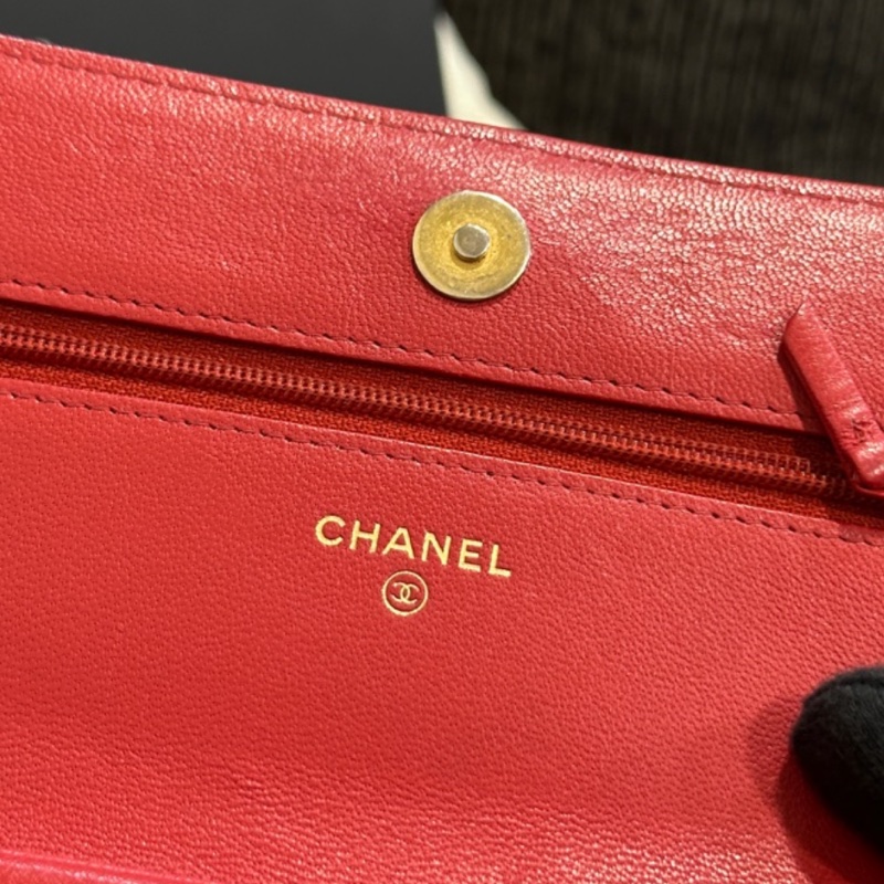 Chanel Woc 19系列紅色羊皮斜背包🔥配件齊🈶購證🔥-8