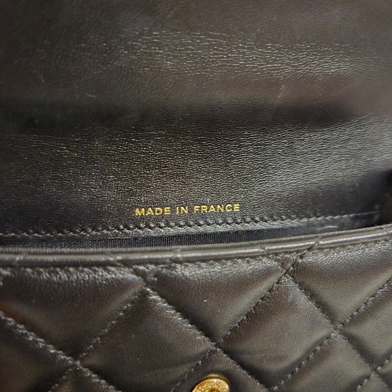 CHANEL 21K 小公文包｜黑金羊皮 mini top handle｜手提斜背兩用-40