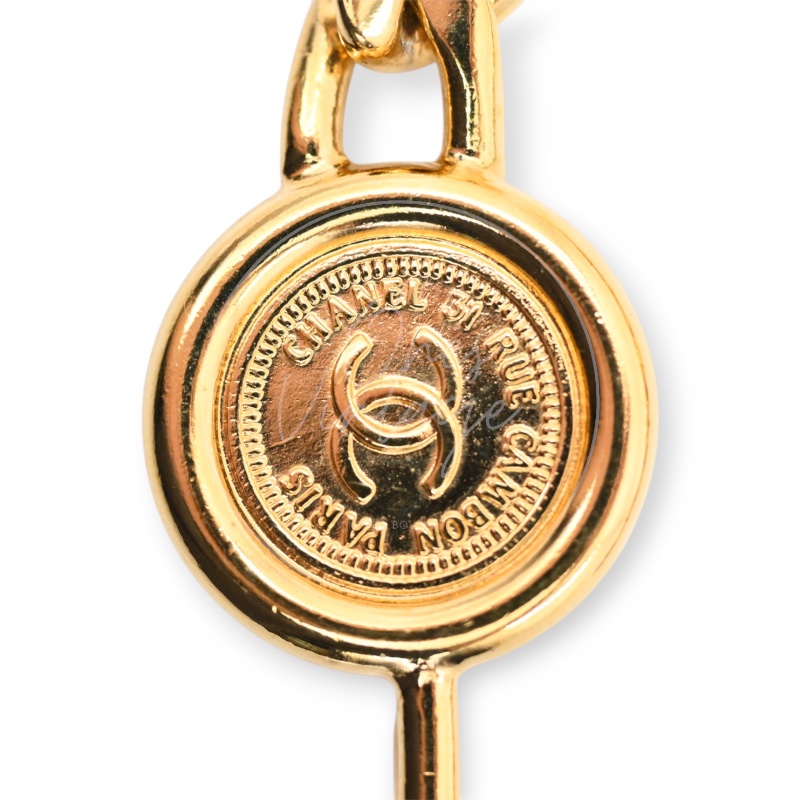 [Pre-owned] Chanel Necklace Belt Chain Coco Mark Vintage Coin Medallion Waist Chain-8