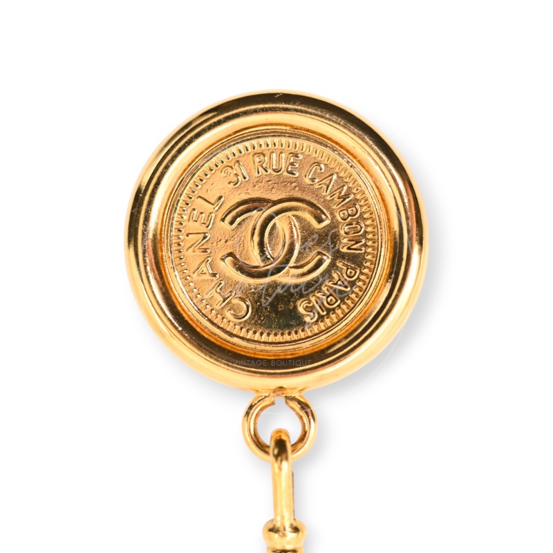 [Pre-owned] Chanel Necklace Belt Chain Coco Mark Vintage Coin Medallion Waist Chain-12