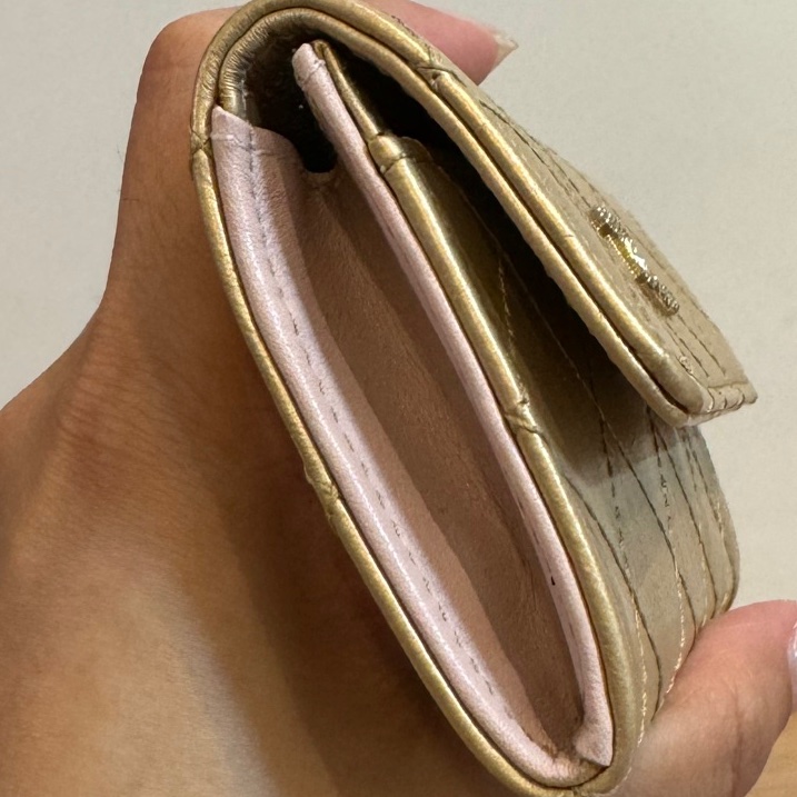 chanel 香奈兒 金 水鑽雙C 卡夾 卡包 錢包 零錢包 信用卡卡夾 短夾 皮夾-11