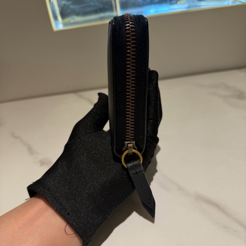 「JL精品代購」98新Gucci長夾黑金logo拼接-9