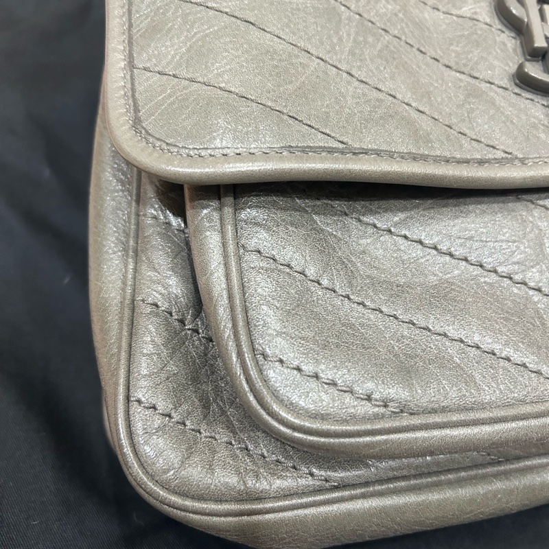 YSL niki 大象灰🐘 新款D扣 衍縫包（中）-3