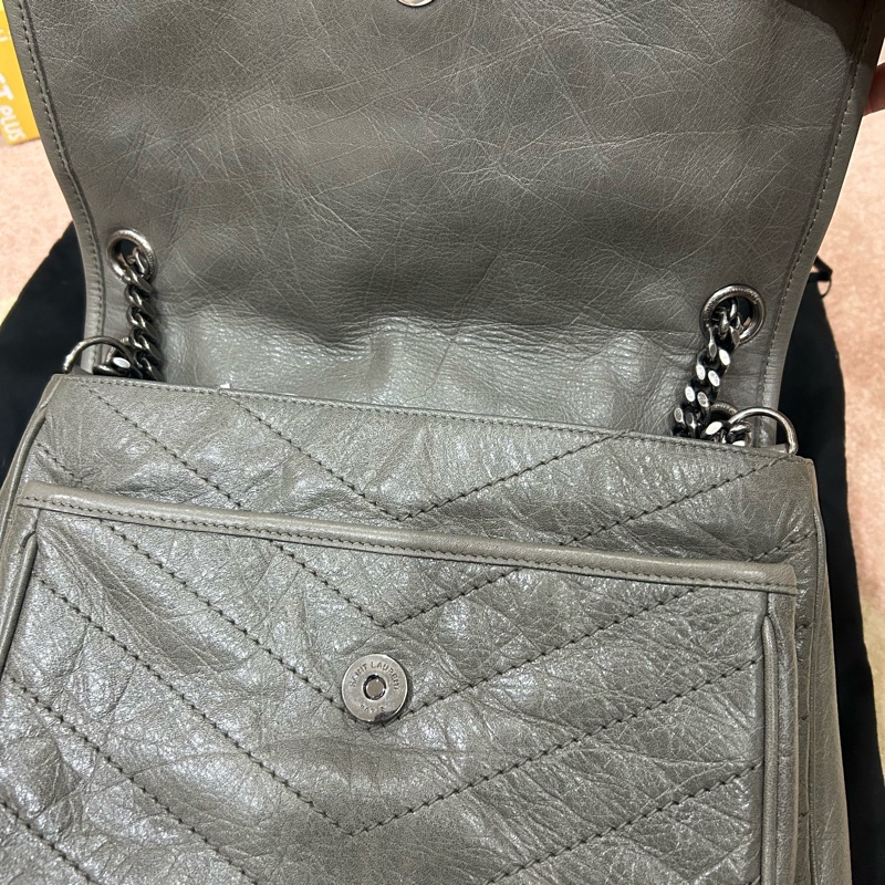 YSL niki 大象灰🐘 新款D扣 衍縫包（中）-4