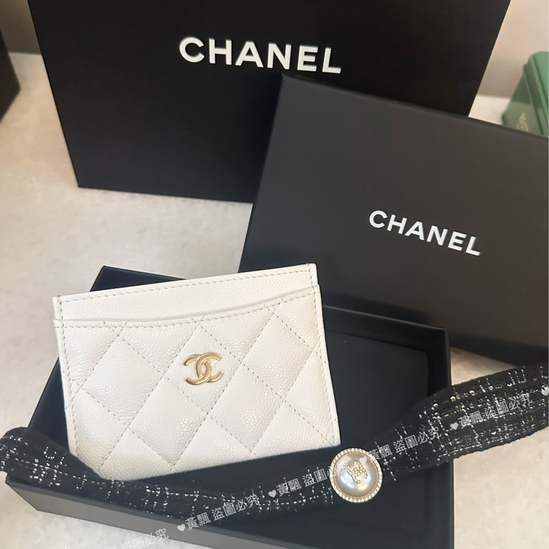 全新Chanel 白色卡包全配-5
