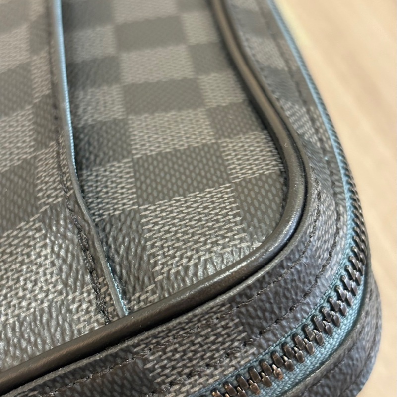 Louis Vuitton N40188 黑棋盤格帆布拉鍊斜背郵差包-30