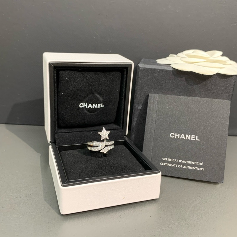 Chanel香奈儿 comete系列 高定珠宝系列 白金满钻彗星戒指-0